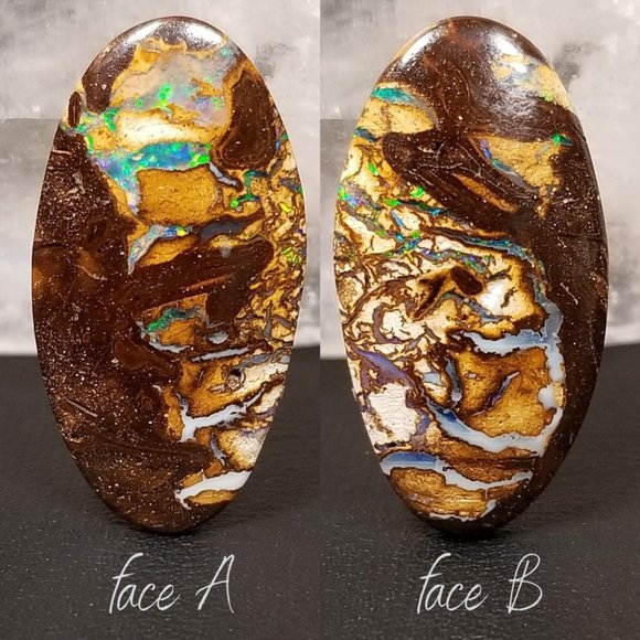 Australian Koroit Opal * 24.00 x 12.68 x 4.74mm * double sided boulder opal - Picture 5 of 13